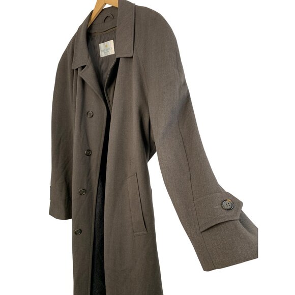 Rare Vintage Y2K Bill Blass Mens Trench Coat 48R Wool Single Breast Zip Away - Picture 7 of 16